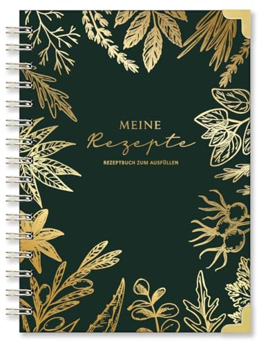 BIROYAL Rezeptbuch zum Selberschreiben A5 mit Zutatenersatztabelle | Hardcover Kochbuch mit Umrechnungstabelle & Saisonkalender, 120g Dickes Papier, Platz für 100 Rezepte, Doppelseite pro Rezept