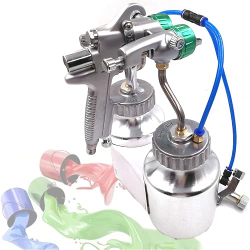 Pulverizador de pintura neumático, pistola de pulverización de doble boquilla con boquilla de 1,3 mm para acabados suaves en proyectos mecánicos y electrónicos