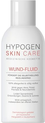 Wund-Fluid: Lindert Akne, Neurodermitis, Psoriasis, Entzündungen, ... | HYPOGEN CARE | Für Gesicht und Körper | Behandlung ganzer Sektionen | 100% allergenfrei und hypoallergen (100 ml)