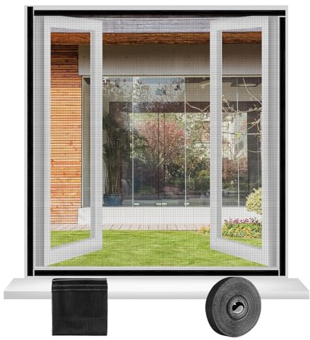 TAIANJI Fliegengitter Fenster, 130x150cm Lichtdurchlässiges Insektenschutz Fenster, Ohne Bohren Fenstergitter Dickeres Gewebe, Katzensicher Moskitonetz für Schlafzimmer, Wohnzimmer, Küchenfenster