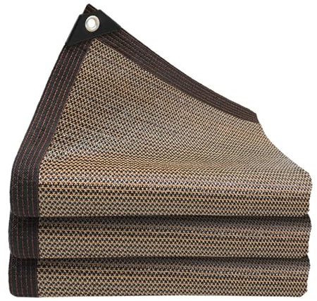 Tenda da Sole per Esterno,Telo Rete Ombreggiante Marrone Occhiellato Vele Parasole per Copertura Pergolato con Occhielli per Recinzione Giardino Balcone,6x6m