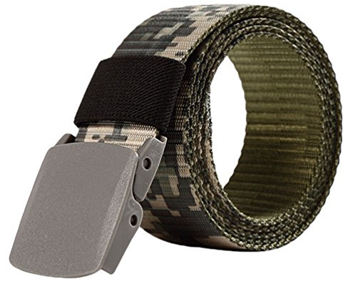 LvRao Unisex Militär Taktische Gürtel Webbing Stoffgürtel Camo Nylon Atmungsaktiv Gürtel mit Schnalle (#1 ACU)