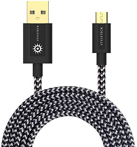 STYLETECK USB A to Micro USB Cable 3M, Android USB Charger Cable Fast Charging Cable Nylon Braided Lead for Samsung Galaxy S7 Edge S6 S5 J7 J6 J5 J3 Note 5 A6 A10, Huawei Y7 Y6, Kindle, Xbox, PS4
