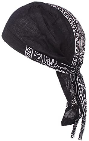 B Baosity Männer Frauen Turban Kopfbedeckung Sommer Hut Chemo Headwear Muslim Kopftuch Mütze Beanie - Schwarz