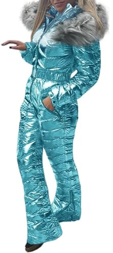 Aurgelmir Women Winter Ski Suit Fur Collar Coat Ski Jumpsuit Snowsuit
