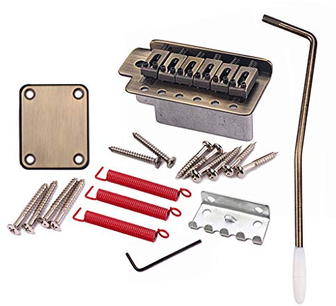 Alnicov Electric Guitar Tremolo Bridge with Neck Plate for Strat ST Guitar Replacement
