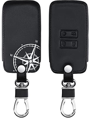 kwmobile Custodia Compatibile con Renault con 4 tasti Smart Key (solo Keyless Go) - Cover Chiavi Auto Protezione Copri Telecomando - Copri Chiave Copertura Bussola vintage