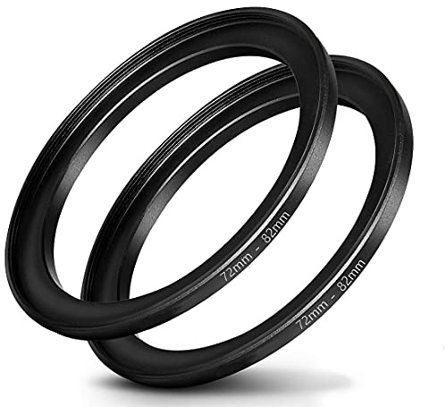 Step Up Ring für Kamera-Objektiv-Filter, 72 mm bis 82 mm Filter, 2 Stück | Premium-Aluminium