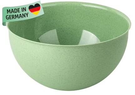 Koziol PALSBY M & L Schüssel 2 & 5 Liter | Salatschale Servierschale Rührschüssel | bruchfest stapelbar biozirkulärer Kunststoff spülmaschinengeeignet | Küche Haushalt (nature leaf green, 2 Liter)