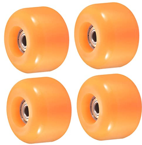 4 Skateboard-Rollen und Kugellager, Rollschuh-Räder mit Lager, Skateboard, Tricks, Skateboard, Verwendung 54 mm x 36 mm, 90A, Orange