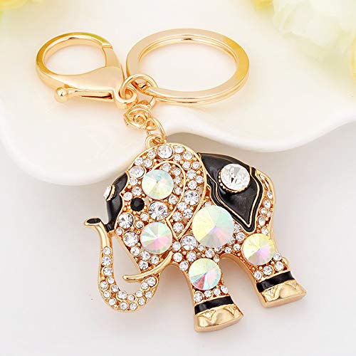 Kristall Elafant Schlüsselanhänger für Damen Glitzer Strass Handtasche Tasche Charme Anhänger Glänzend Mode Taschenanhänger Bling Metall Auto Schlüsselbund Rucksack Anhänger Autoschlüssel Dekor