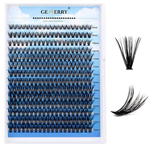 GEMERRY Ciglia Finte Ciuffetti 40D Cluster Volume Russo 8-16mm C Curl | Naturali Extension Ciglia Lash Clusters DIY a Casa per Principianti