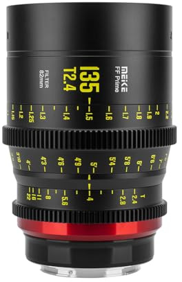 Meike 135mm T2.4 Vollrahmen manueller Fokus Weitwinkelobjektiv für Canon EF Mount und Cine Camcorder ZCAM E2-F6, E2-F8, Canon EOS C500 Mark II und S35 EOS C100 Mark II, EOS C200, Zcam E2-S6 6K
