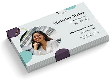 Visitenkarten personalisieren | Administrator # 3 | 1-seitig | Querformat | Menge + Farbe + Papier zur Auswahl | selbst gestalten | Assistenz | Bubbles (Cyan, 250 Stück)