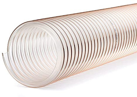 FNW- Tuyau flexible d'aspiration PU antistatique acier cuivré D. 100 mm, aspiration copeaux ou granulés (3 Metres)