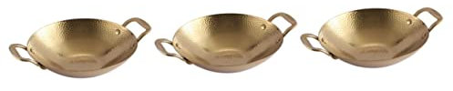 OQHAIR Pentola Wok in Acciaio Inossidabile Utensili da Cucina in Acciaio Inossidabile Pentola in Acciaio Inossidabile 3pcs Cucina Cinese Wok Noodle Cooker Frittata Paella Pan Strumento di