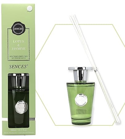UNIQUE HOME LIVING Boutique Reed Diffuser 300ml Scented Wick Fragrance Lotus & Jasmine Aromatherapy