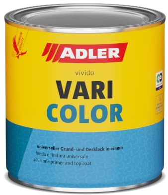 Buntlack Acryllack ADLER Varicolor in vielen Farbtönen, wasserbasiert 750ml RAL9002 GrauWeiß | Wasserbasierter, matter Grund- und Deckanstrich, geruchsarm, blockfest, nicht vergilbend, hitzebeständig bis 100 °C