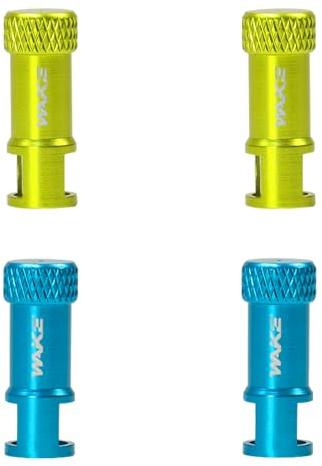 FOMTOR Ventilkappe, mit Ventilkern entfernen Funktion, Fahrrad Ventil, Ventiladapter Fahrrad Reifen Kappen Staubabdeckungen, Fahrradventil Ersatz Set (Blau Grün 4 Stück)