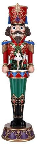 Timstor Cascanueces grande con movimiento bailarina y luces LED 90 cm