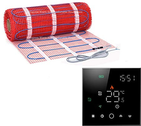 Riscaldamento a Pavimento 15m2 150W / M2 Kit Sistema di Riscaldamento a Pavimento 15m2 per Piastrelle di Marmo Cemento Terrazzo Casa Home Livingroom Wariming WiFi WiFi Senser (Color : with B thermost