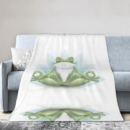 Jmorco Lustige Yoga-Decke mit Frosch-Druck, warme und leichte Heimdekoration, 50 x 40 cm