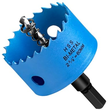 HYCHIKA Seghe a Tazza Bi-Metallica 60mm, Fresa A Tazza per Legno, Iron Alluminio, Cartongesso, Tubi, Plastica, Pannelli di Fibra