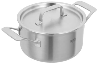 KUHN RIKON Culinary Fiveply - Cacerola de 20 cm, 3,4 L, apta para horno, con tapa de acero inoxidable, platos de inducción, aptos para lavavajillas