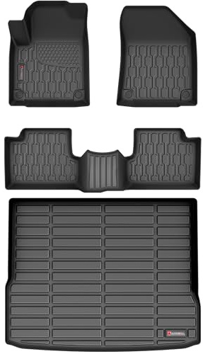 AUTOBULL Floor Mats & Cargo Liner Compatible with 2019-2023 Jeep Cherokee (Not for Grand Cherokee) Cargo Mat, Full Set All Weather Protection 1st, 2nd Row Car Liners & Trunk Mat, Black