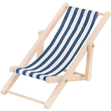 KONTONTY Mini-strandkorb Modell Gestreifter Liegestuhl Deko Miniatur Puppenhaus Zubehör Strandkorb Spielzeug Für Kinder Basteln