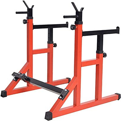 GIGBIRD Squat Rack Gewicht Rot Verstellbarer Hebeständer Langhantel Heim-Fitnessgerät Tragbare Fitness-Trainingsgeräte Workouts für den Indoor-Übungsaufbau