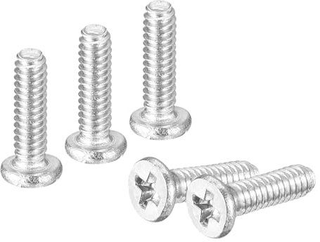 sourcing map M1.4-0.3 x 5 mm 20 viti a testa rotonda piatta in acciaio inossidabile 304 Phillips Drive Viti di fissaggio hardware per il collegamento di mobili