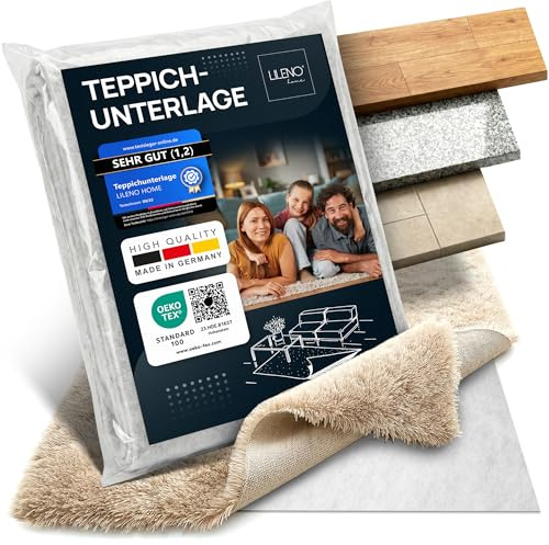 LILENO HOME Teppich-Unterlage rutschfest [110x160 cm] aus Vlies dünn | Anti-Rutsch-Matte zuschneidbar - Antirutschmatte Teppich Stopper - Universal Teppichunterlage - Rutschmatte Teppichstopper
