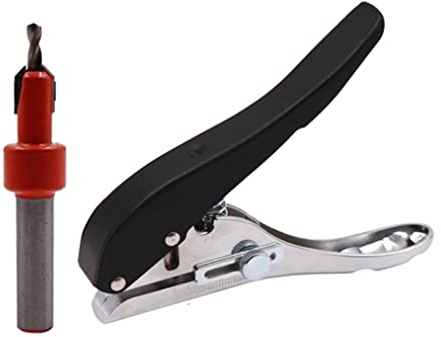 Okeeyseda 2 Pezzi Pinza per La Lavorazione del Legno Set di Perforatori per Carte Copriviti di Carta con Trapano Svasatore Posizione Regolabile da 2,8 Mm