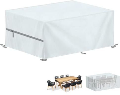 LAMUNI Abdeckung für Gartenmöbel Wasserdicht Schutzhülle Gartenmöbel Abdeckung 420D Oxford Gewebe Abdeckhaube für Gartentisch Abdeckplane Sitzgruppe abdeckungen Balkonmöbel Abdeckung 180x90x75cm