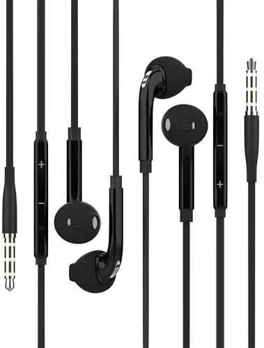 Cavo per cuffie con cavo jack da 3,5 mm (confezione da 2) per iPhone compatibile con Samsung Android PC PS4 cuffie con microfono audio musica connettore rumore auricolari per computer spina sportiva