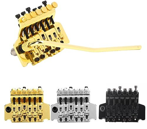 Rankomu Tremolo Bridge System Tremolo Bridge System, Double Rocking Spring Stabilizer Device for Electric Guitar, Silver, ential Guitar Accory for Musicians
