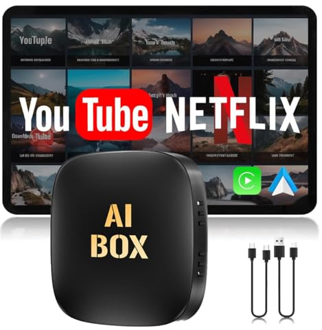 Adaptador inalámbrico CarPlay, actualización 2025 con tarjeta Netflix/YouTube/TF Plug & Play Dongle | Adaptador inalámbrico para iPhone y Android Auto | Compatible con CarPlay para automóviles |
