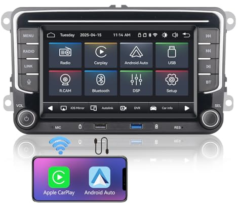 Linux Autoradio Blitzstart | Wireless CarPlay/Android Auto/Bluetooth/FM/AM/RDS/USB | DSP 100W | Für VW Golf 5/6 Passat Jetta Caddy EOS T5 Tiguan Touran CC Polo