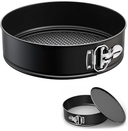 Non-Stick Spring Form Cake Tin, 8inch Round Cake pan with Loose Base for Easy Release, Fridge and Freezer Safe.