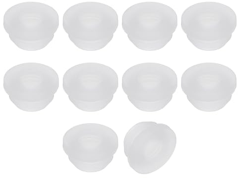 sourcing map 10Pcs Rubber Grommets 8.5mm Drill Hole, 6mm ID Hole Top Hat Grommet Silicone Rubber Hole Plug Gasket Wires Protection for Wiring Automotive, Clear