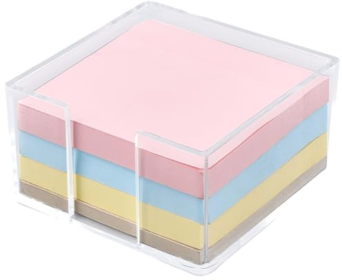 GORGECRAFT Haftnotizhalter Aus Acryl 8.2 x 8.2cm Kristallklar Selbstklebender Notizblockhalter Organizer Klebriger Würfel Notizblockspender Etui Für Schlafsaal Büro Schule Zuhause Schreibtisch Lehrer