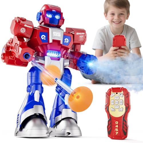 Robot Toys for Kids, Remote Control Robot for Kids Boys Girls, RC Robots Toy with Walking Singing Dancing Spraying Shooting, Birthday Christmas Toys Gifts for Age 3 4 5 6 7 8 Year Old Boys Girls