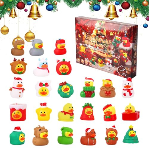 Weihnachtskalender - Adventskalender Mit Bade-Enten-Spaß Als Partygeschenk | 24 Tage Mini Sammelfiguren Für Die Ganze Familie Festtagsdekoration