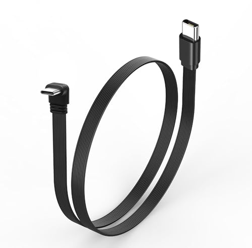 JSADZKJ Cavo USB tipo C piatto per Carplay,cavo OTG USB-C maschio-maschio a 90 gradi,cavo dati Android Auto tipo C extra flessibile per auto-1,64piedi (Su/Giù a Maschio)