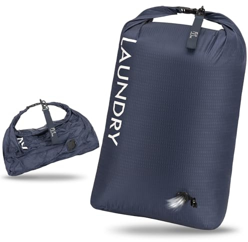 CANBOX Wasserdichter Reise-Wäschesack,Schmutzwäschebeutel mit Kompression | Geruchsdichter Aufbewahrungsbeutel mit Klickverschluss, leichter Nass- & Trockenbeutel, für Schwimmen,Wandern,Camping