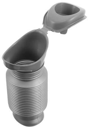 FONDOTIN Portable Urinal Bottle for Men and Kids, Spill-Proof Travel Urine Bottle with Collapsible Design, Gray Adult Mobile Toilet for Outdoor Camping and Emergency Use