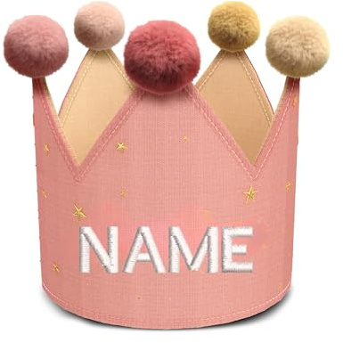 CV couplevibes Personalisierte Geburtstagskrone für Mädchen – Weiche Musselin-Stoffkrone mit Namen, Verstellbare Geburtstag Krone zum Geburtstag und Kinderpartys, Geschenk für Mädchen.
