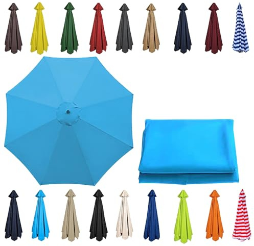 Parasole di ricambio per ombrellone da giardino, per telai a 6 e 8 stecche, opzioni multicolori, copertura per esterni resistente alle intemperie, perfetta per terrazze e giardini