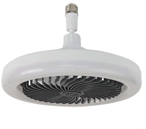 Fanale a LED con telecomando, E27 con base a vite integrata, lampadina per ventilatore da soffitto, silenziosa, per camera da letto, soggiorno, nero (nero)